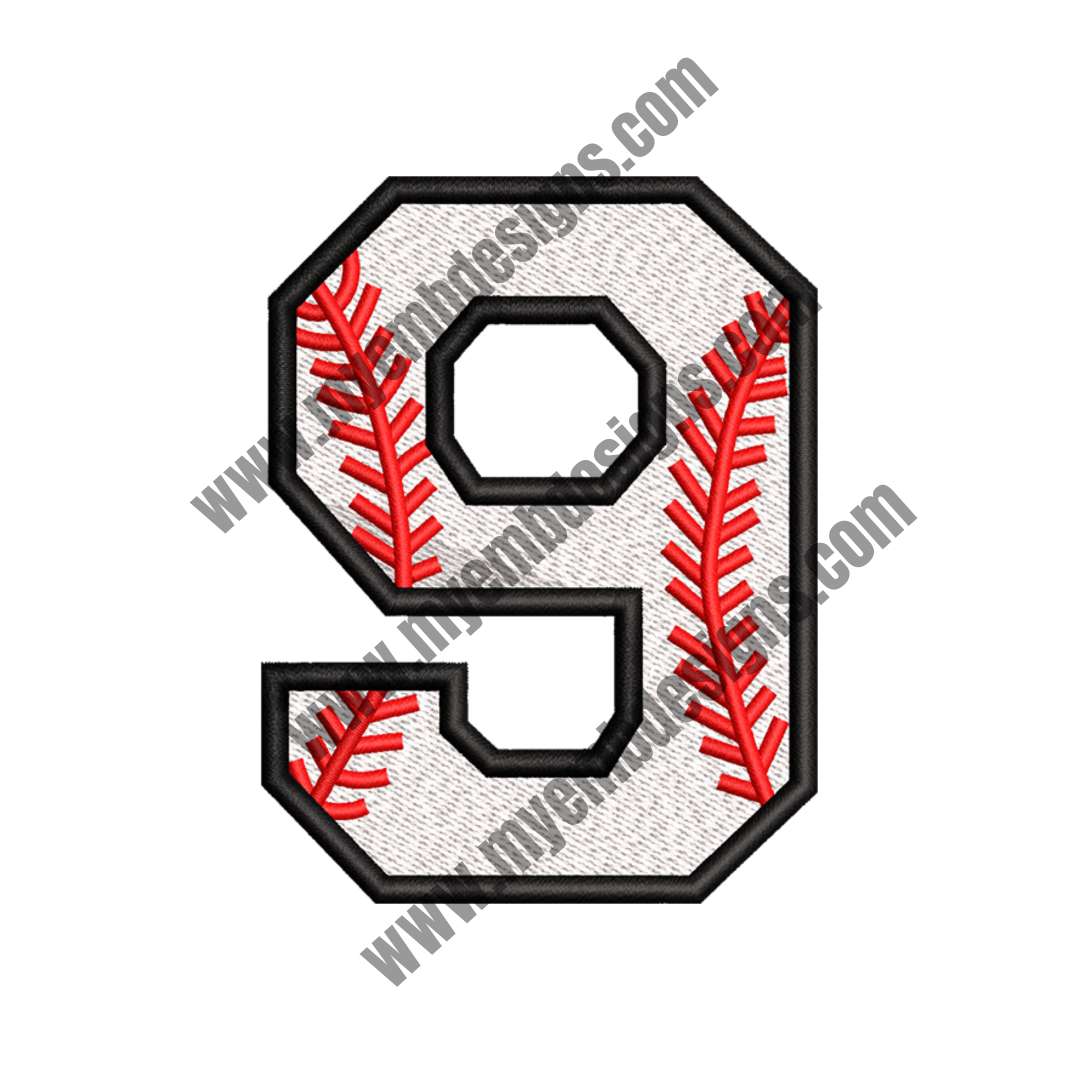 Digital 9 Embroidery Design — machine embroidery design