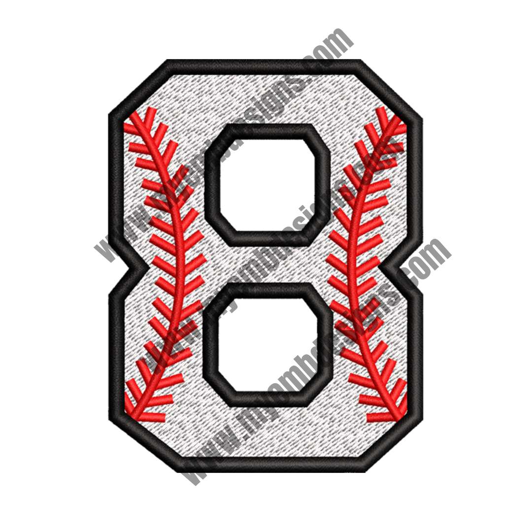 Digital 8 Embroidery Design — machine embroidery design