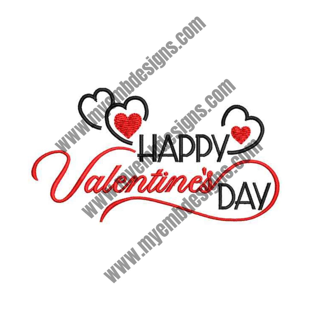 Valentine's Day Text Embroidery (2 sizes) — machine embroidery design