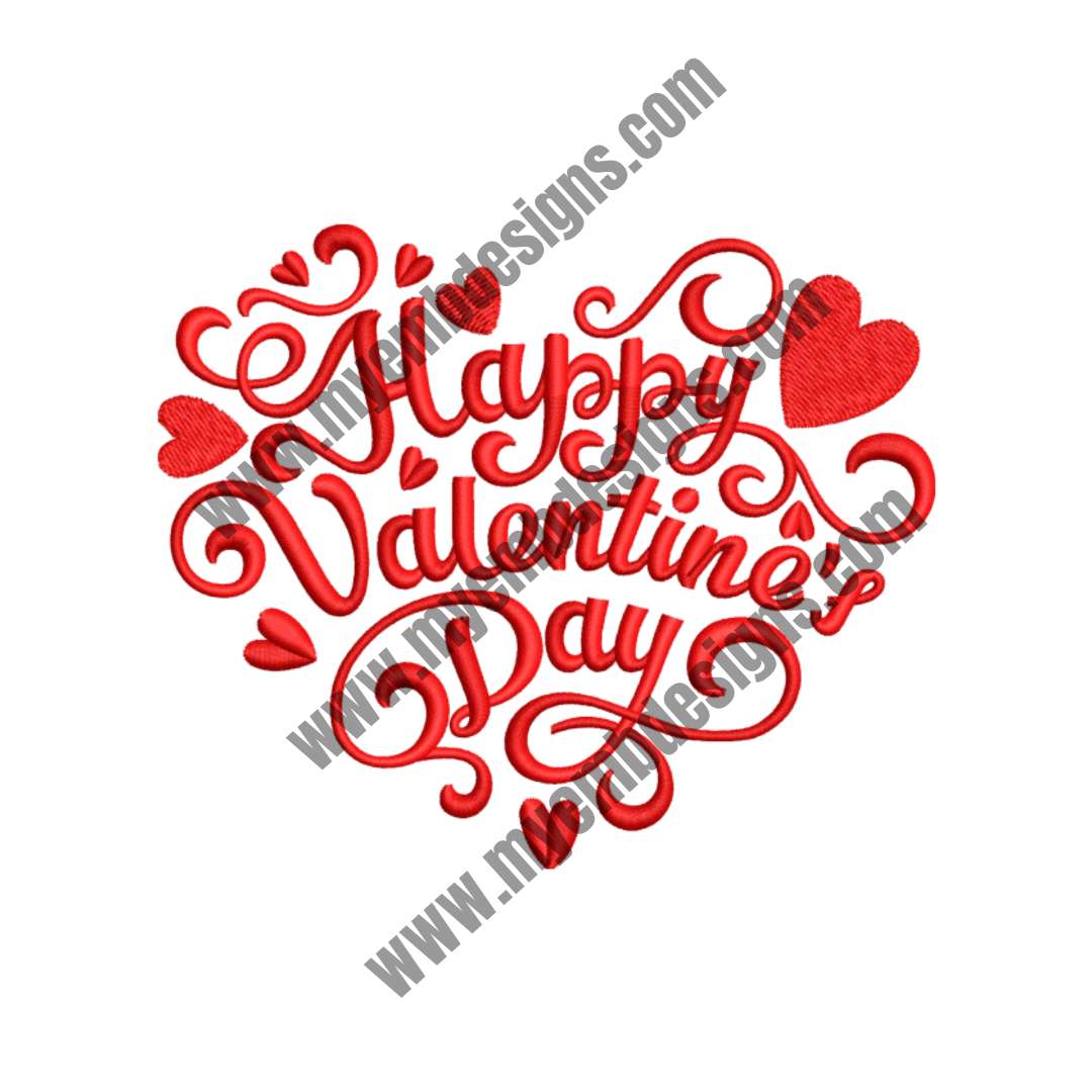 Valentine's Day Red Heart Design (2 sizes) — machine embroidery design