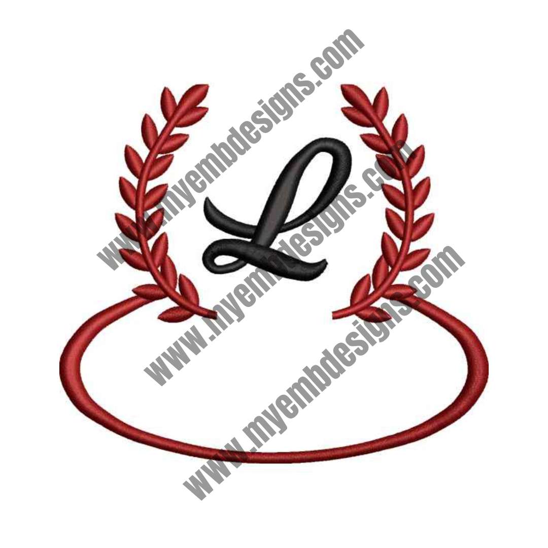 Laurel Letter Z Embroidery Design — machine embroidery design