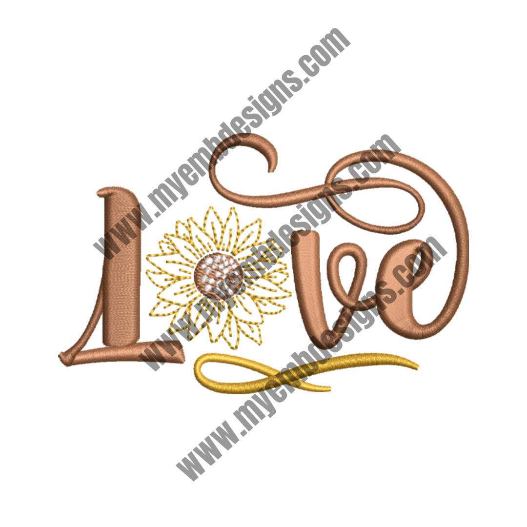 Love Embroidery Design (2 sizes) — machine embroidery design