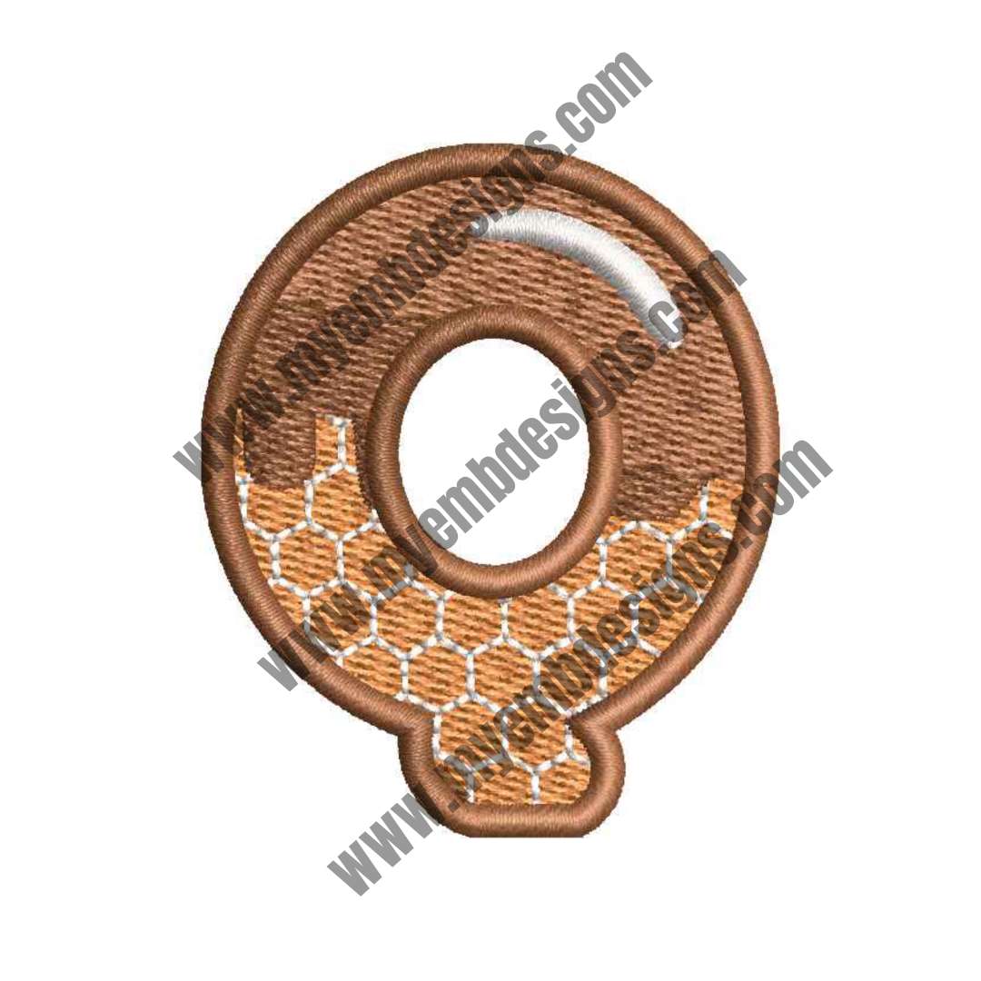 Alphabet Q Embroidery Design — machine embroidery design