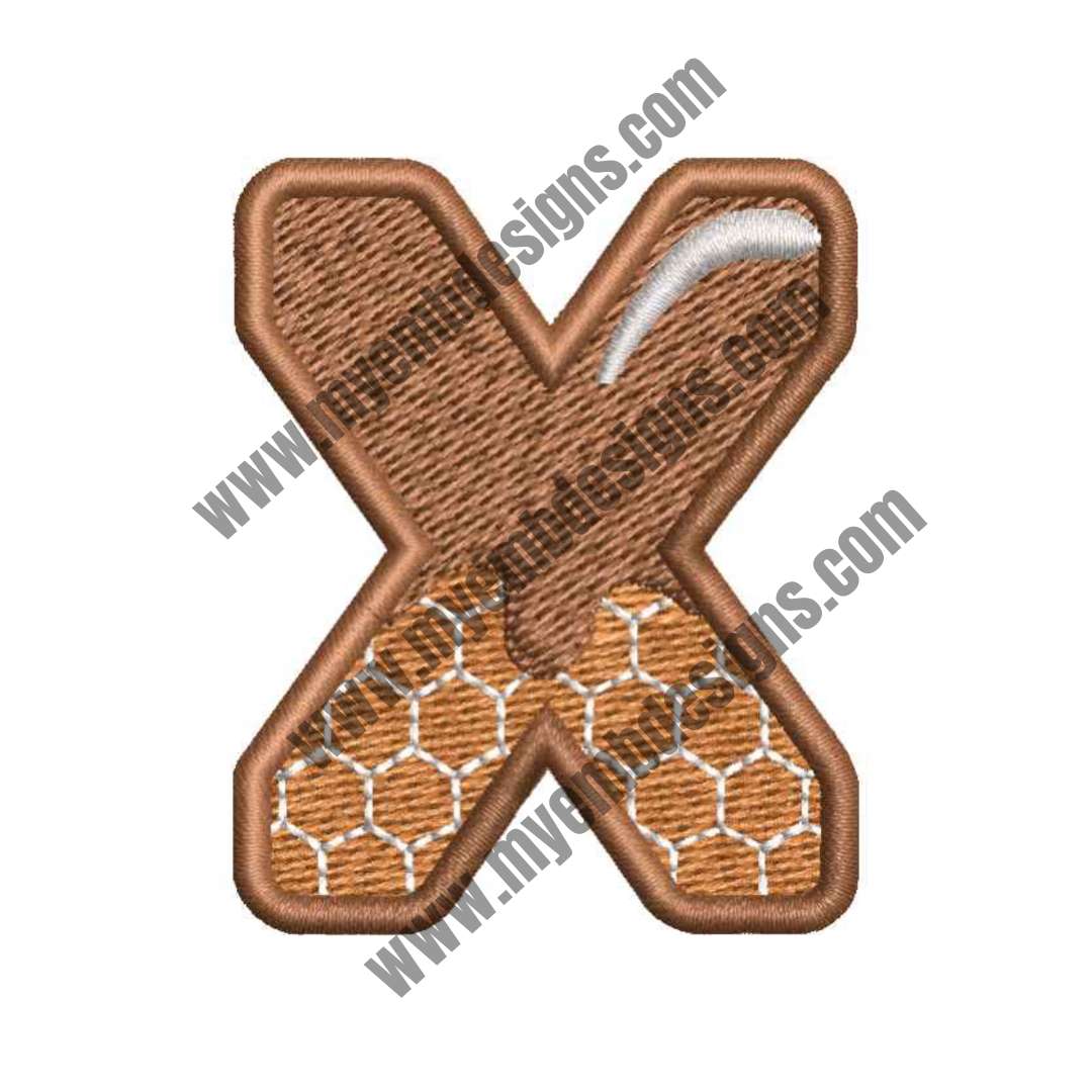 Alphabet X Embroidery Design — machine embroidery design