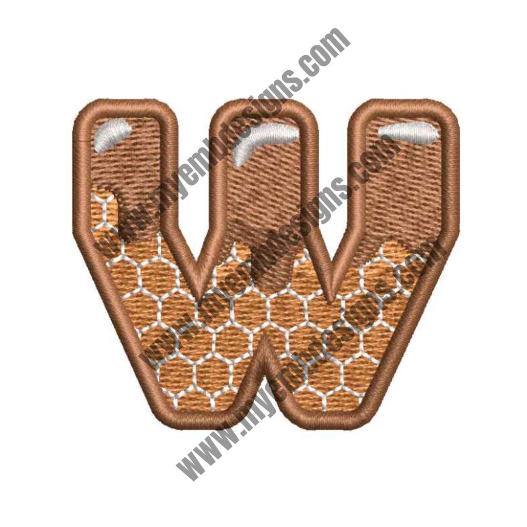 Alphabet W Embroidery Design — machine embroidery design