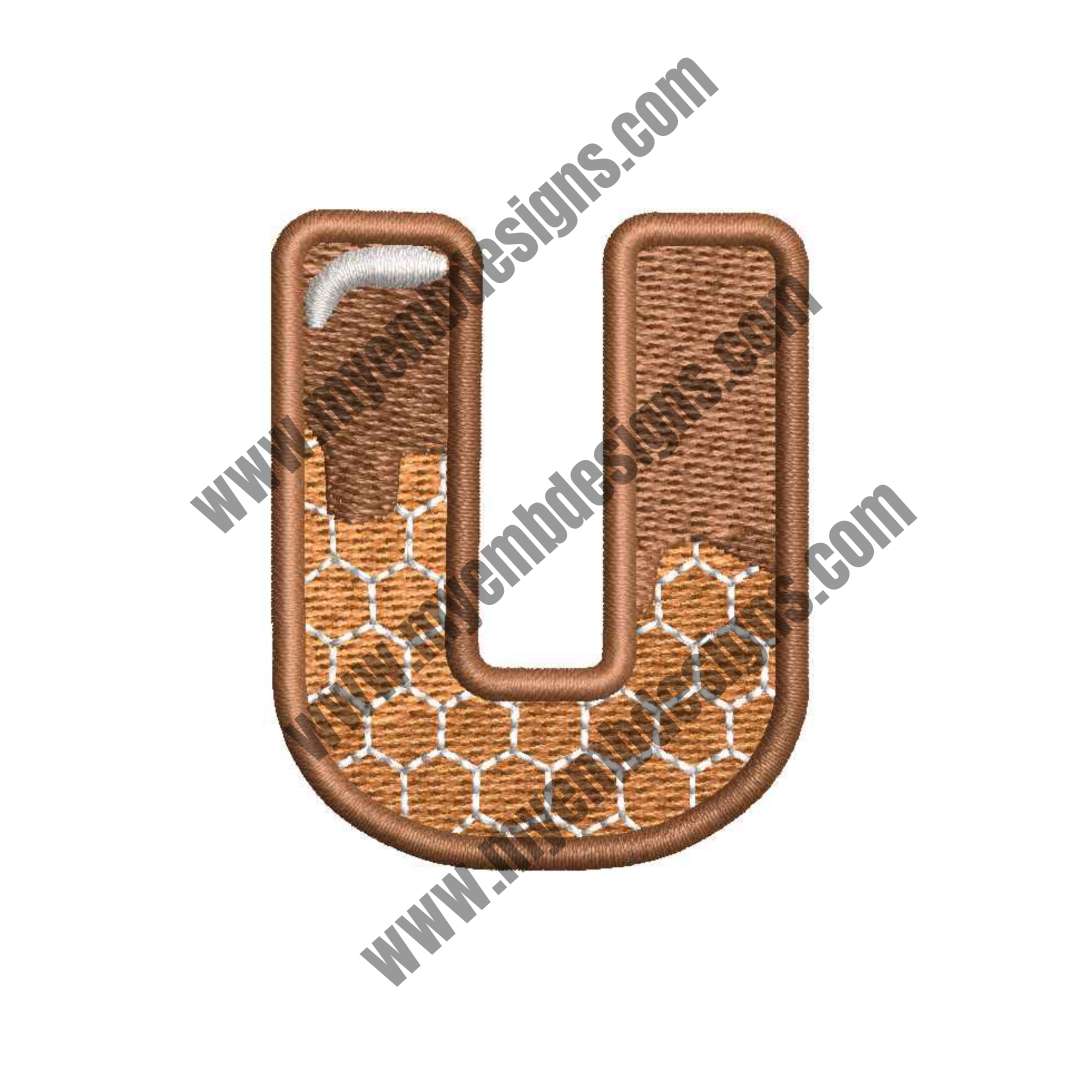 Alphabet U Embroidery Design — machine embroidery design
