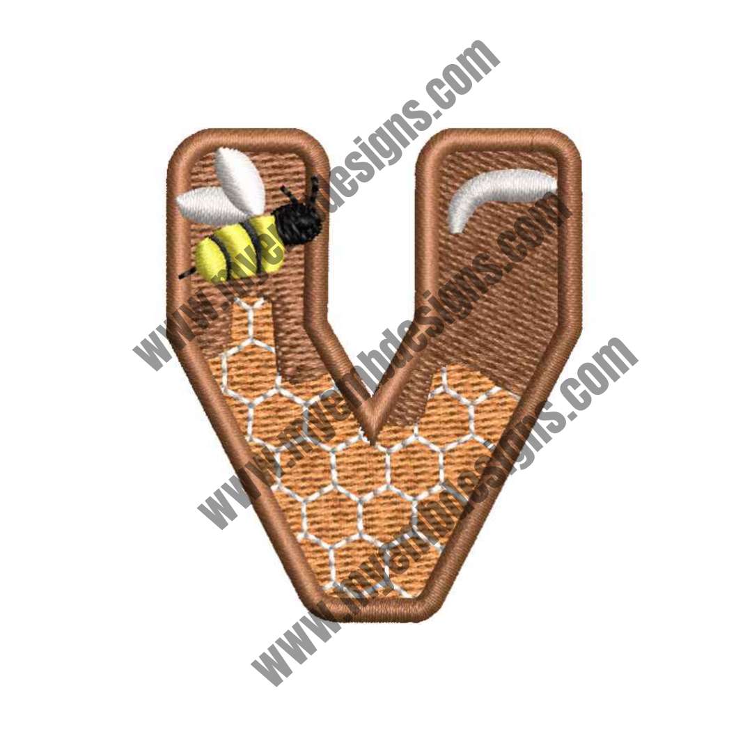 Alphabet V Embroidery Design — machine embroidery design