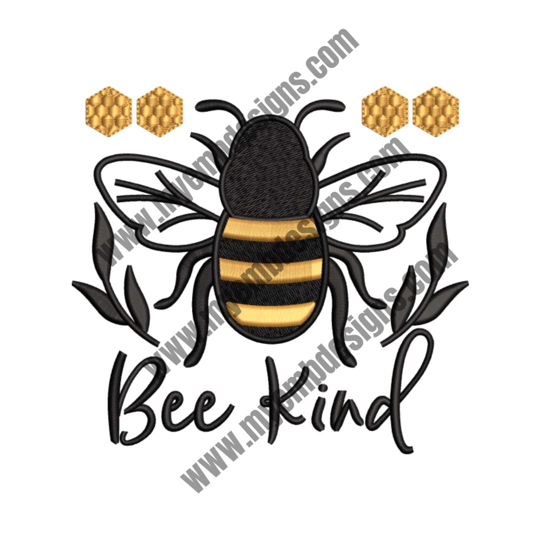 Honey Bee Embroidery Design (2 sizes) — machine embroidery design