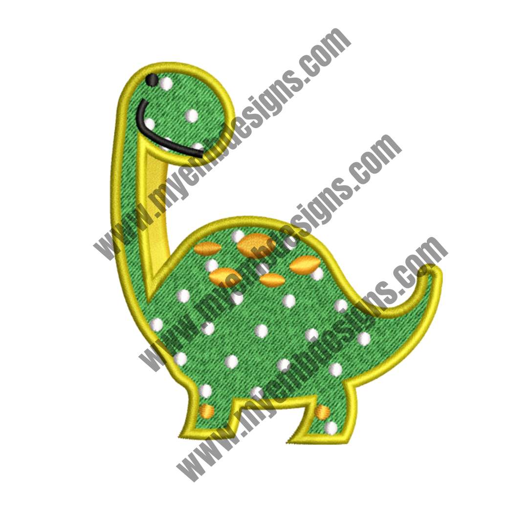 Spunky Dino Embroidery Design (2 sizes) — machine embroidery design
