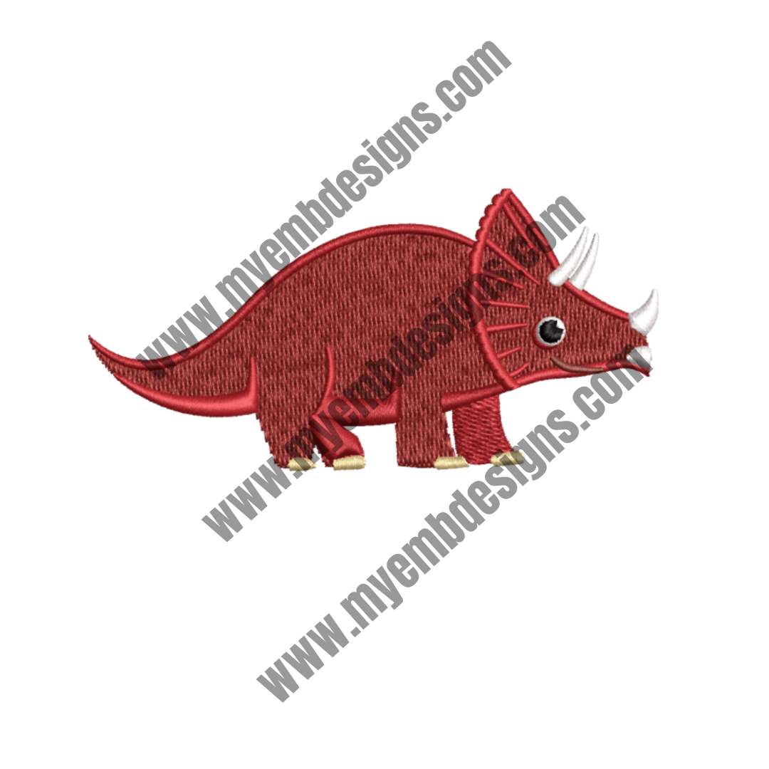 Triceratops Embroidery Design (2 sizes) — machine embroidery design