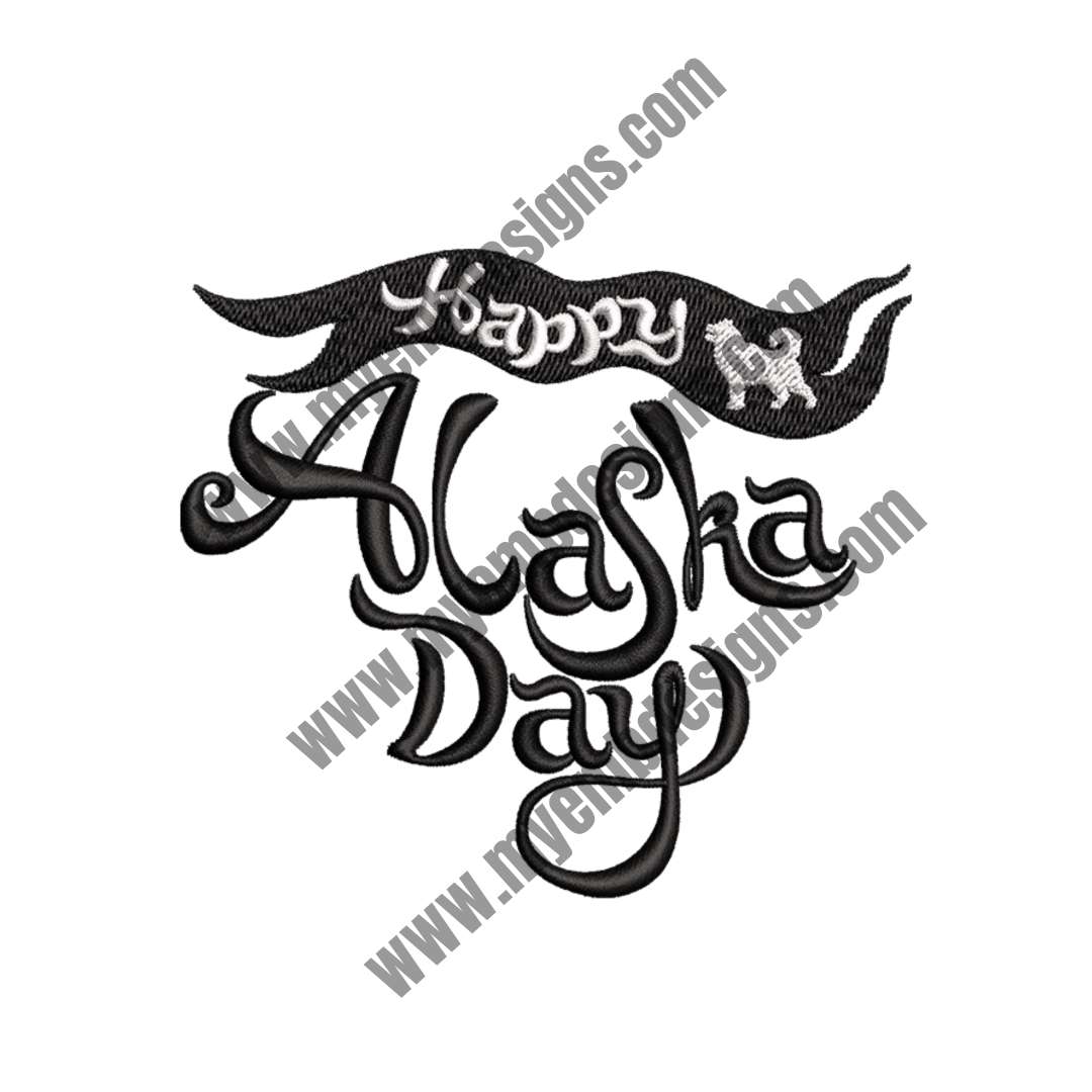 Alaska Day 2 Embroidery Design (2 sizes) — machine embroidery design