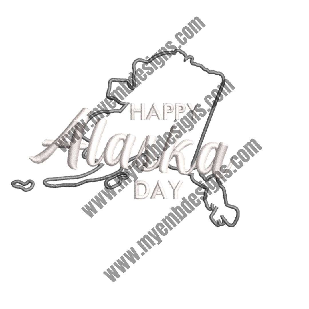 Alaska Day 4 Embroidery Design (2 sizes) — machine embroidery design