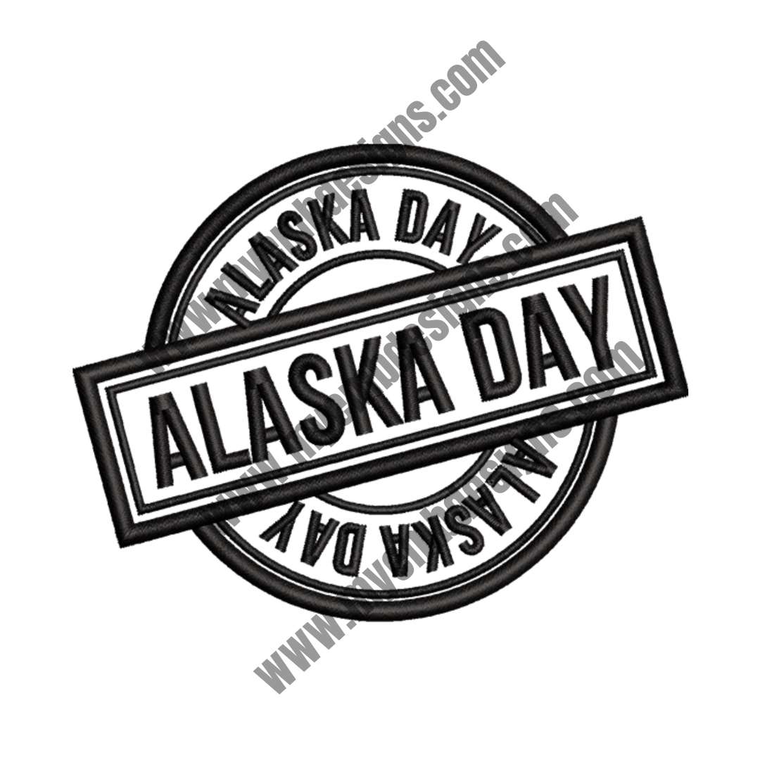 Alaska Day 1 Embroidery Design (2 sizes) — machine embroidery design