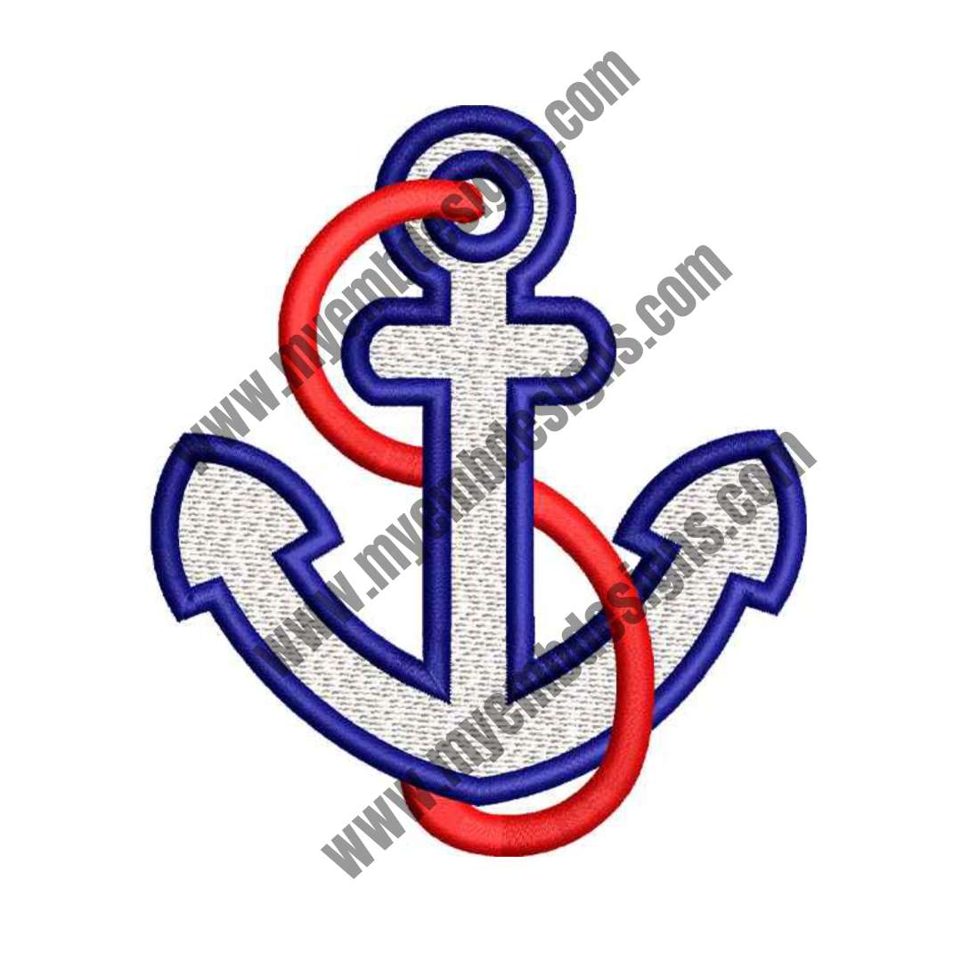 Anchor B Embroidery Design (2 sizes) — machine embroidery design