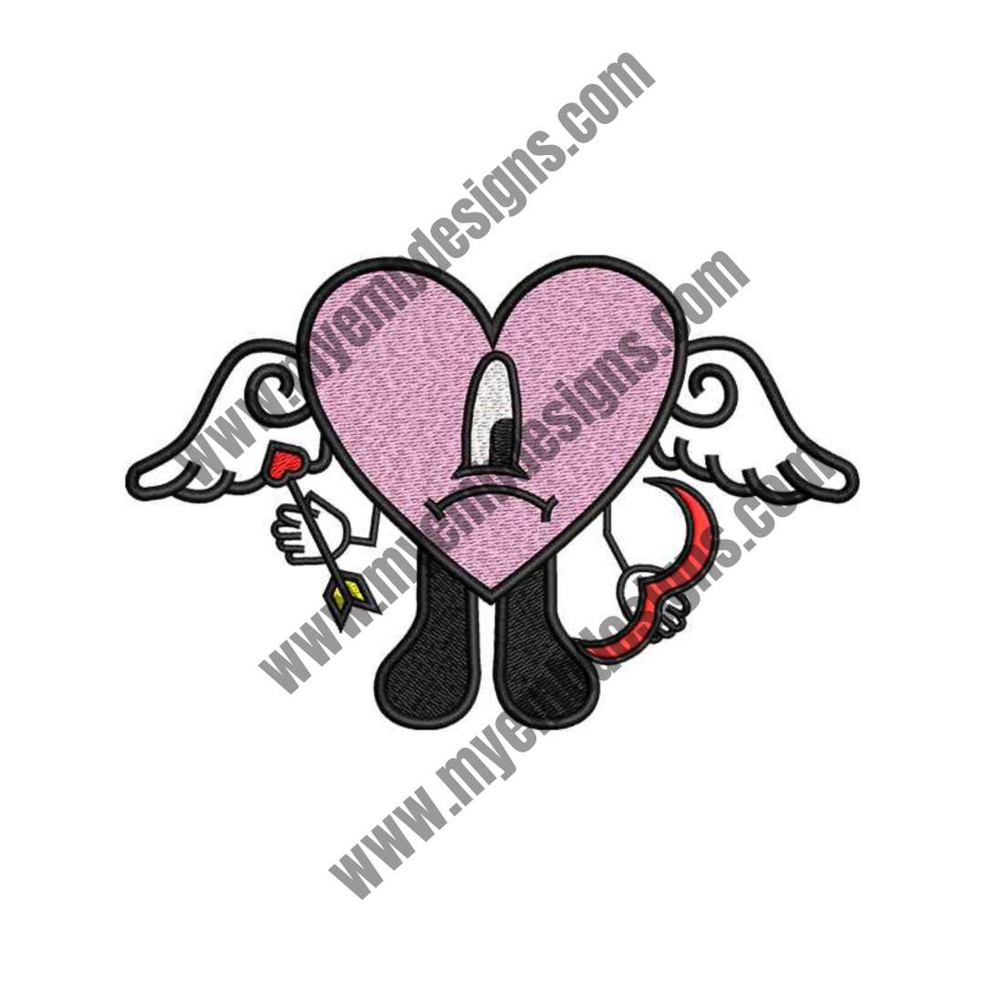 Angel Heart Embroidery Design (2 sizes) — machine embroidery design