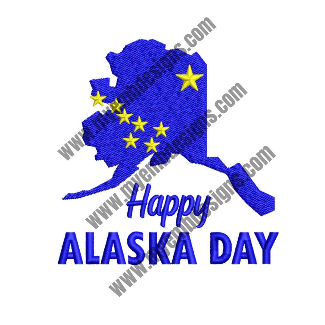Alaska Day 7 Embroidery Design (2 sizes) — machine embroidery design