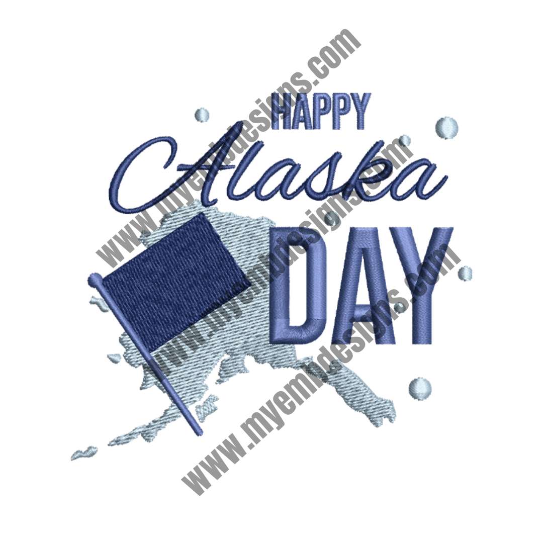 Alaska Day 11 Embroidery Design (2 sizes) — machine embroidery design
