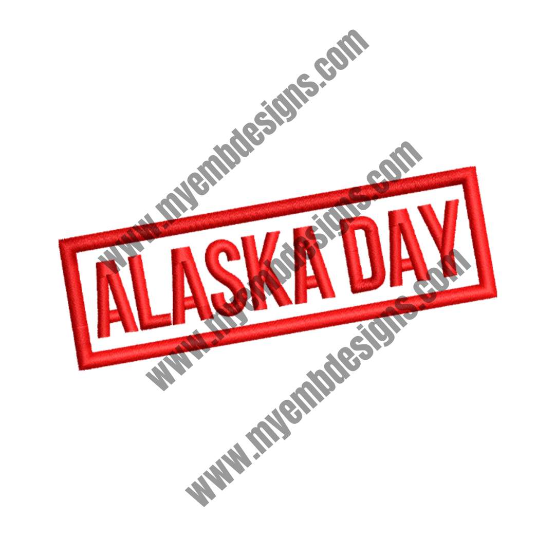 Alaska Day 9 Embroidery Design (2 sizes) — machine embroidery design