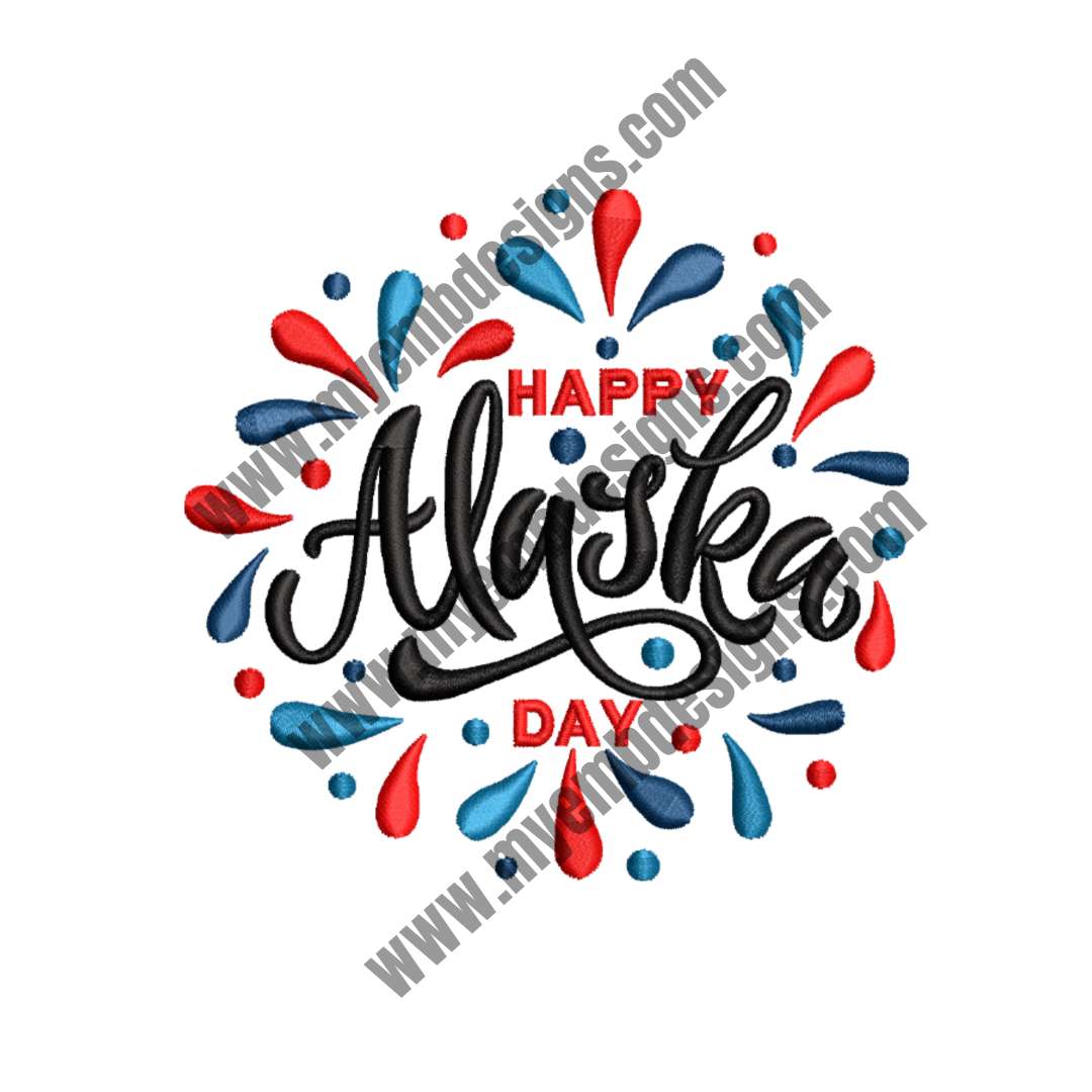 Alaska Day 10 Embroidery Design (2 sizes) — machine embroidery design