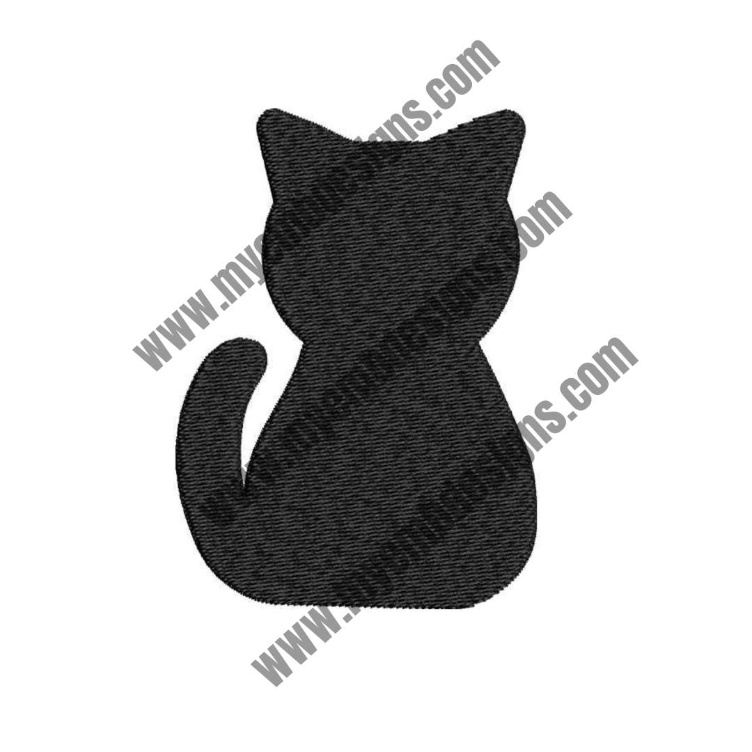 Black Cat Embroidery Design (2 sizes) — machine embroidery design