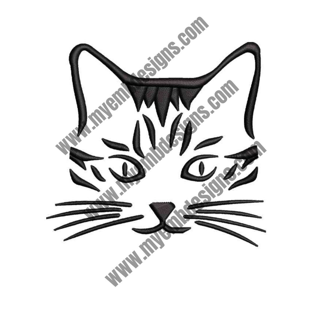 British Cat Embroidery Design (2 sizes) — machine embroidery design