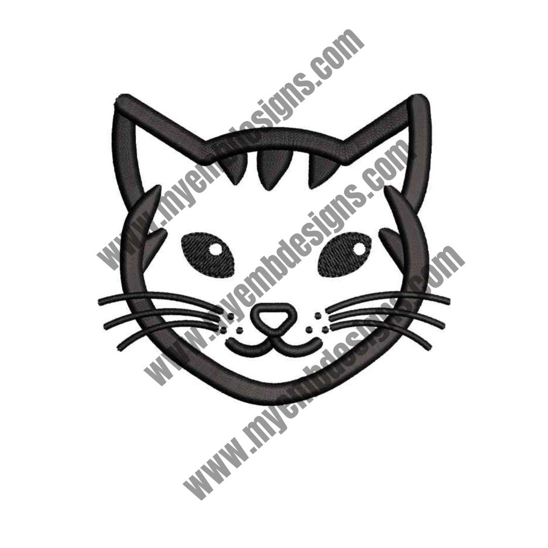Halloween Cat Embroidery Design (2 sizes) — machine embroidery design