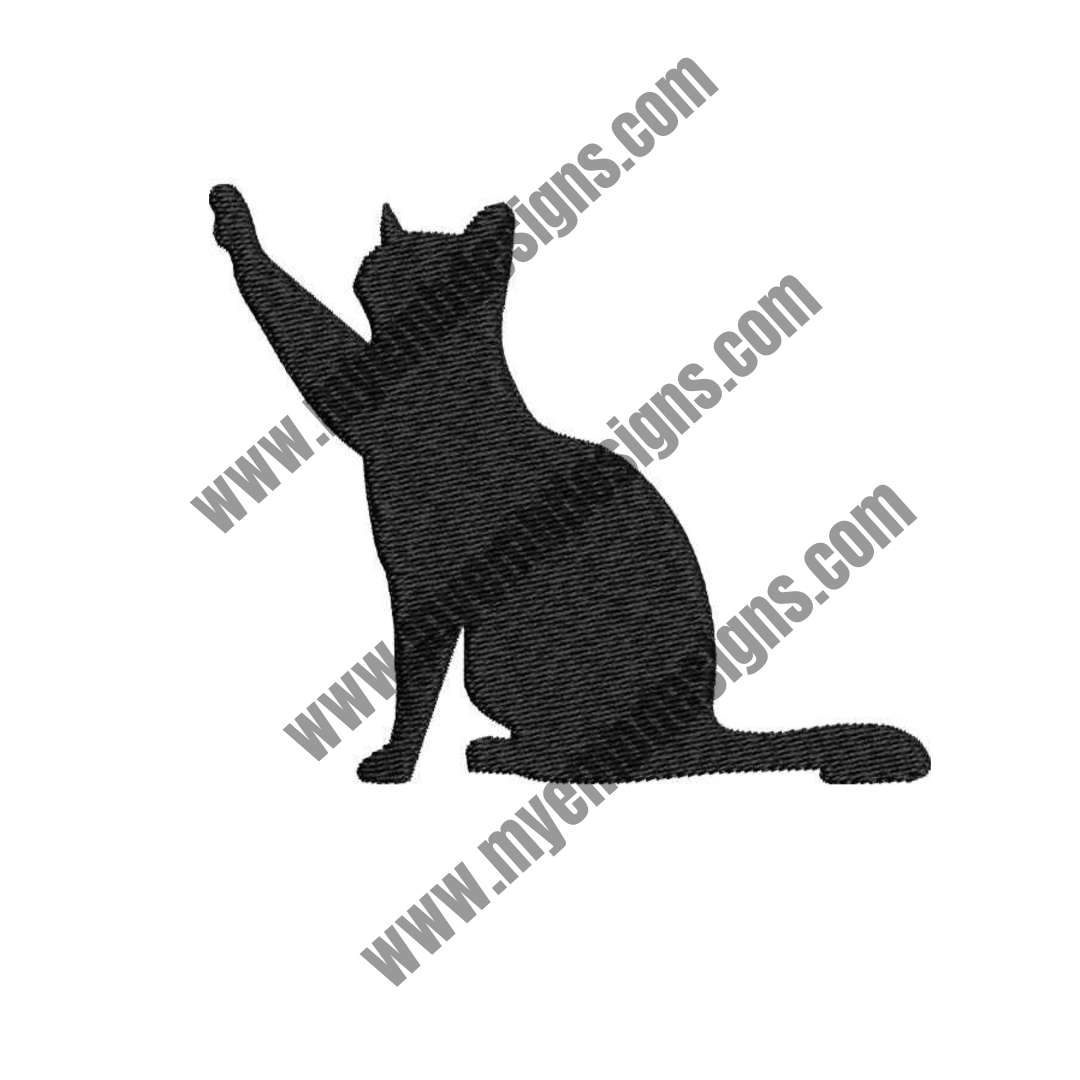 Sitting Cat Embroidery Design (2 sizes) — machine embroidery design