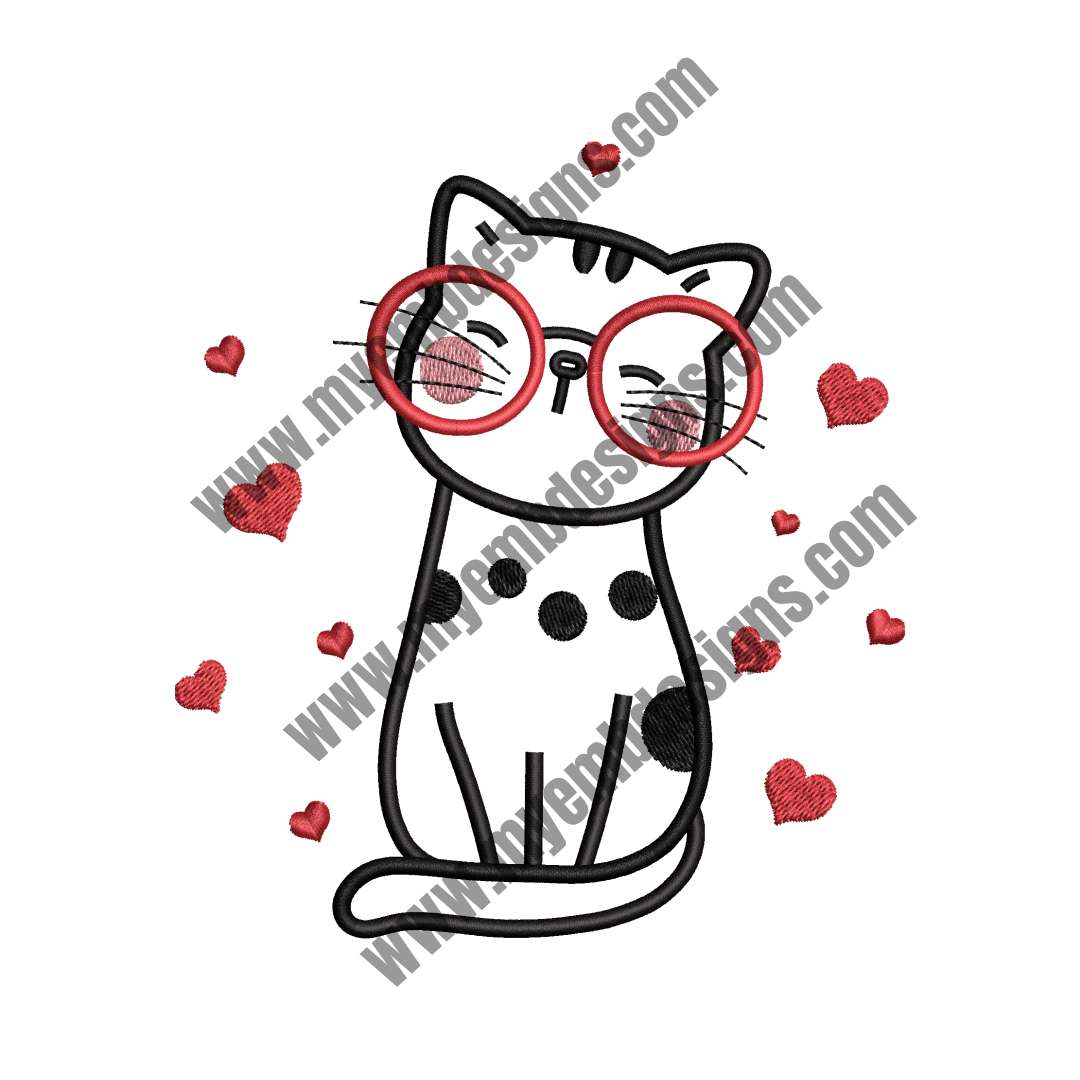Funny Kitten Embroidery Design (2 sizes) — machine embroidery design