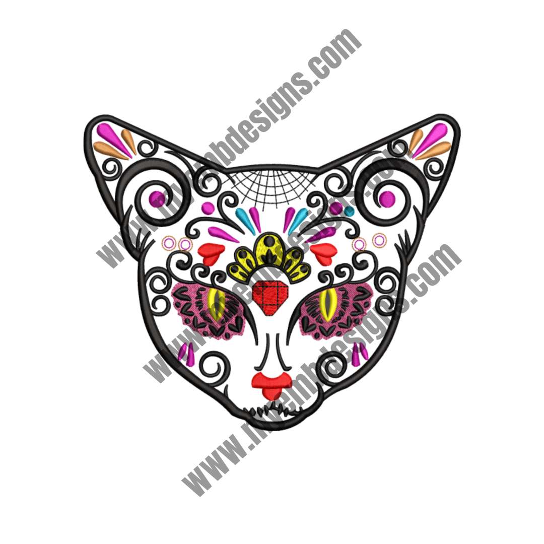 Fantasy Cat Embroidery Design (2 sizes) — machine embroidery design