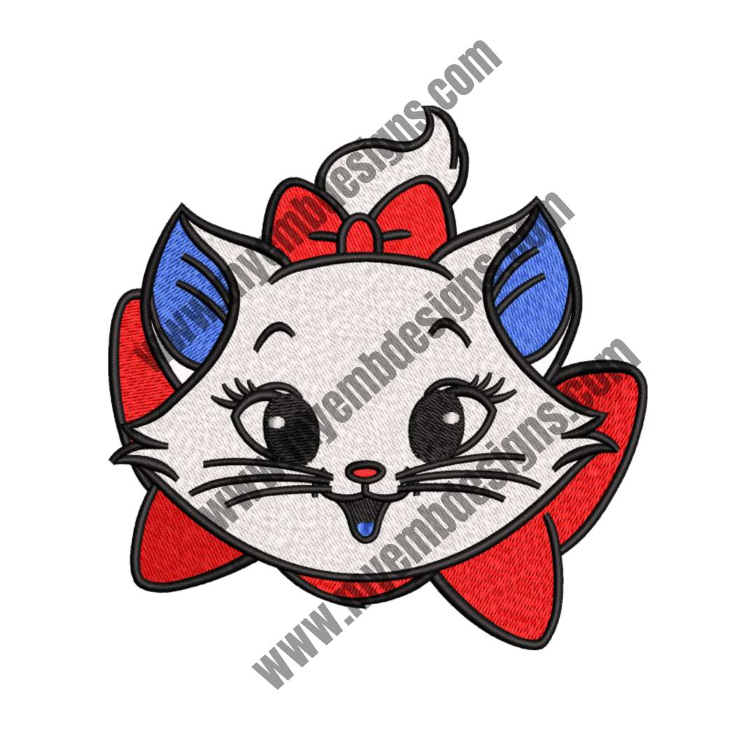 Cute Cat Face Embroidery Design (2 sizes) — machine embroidery design