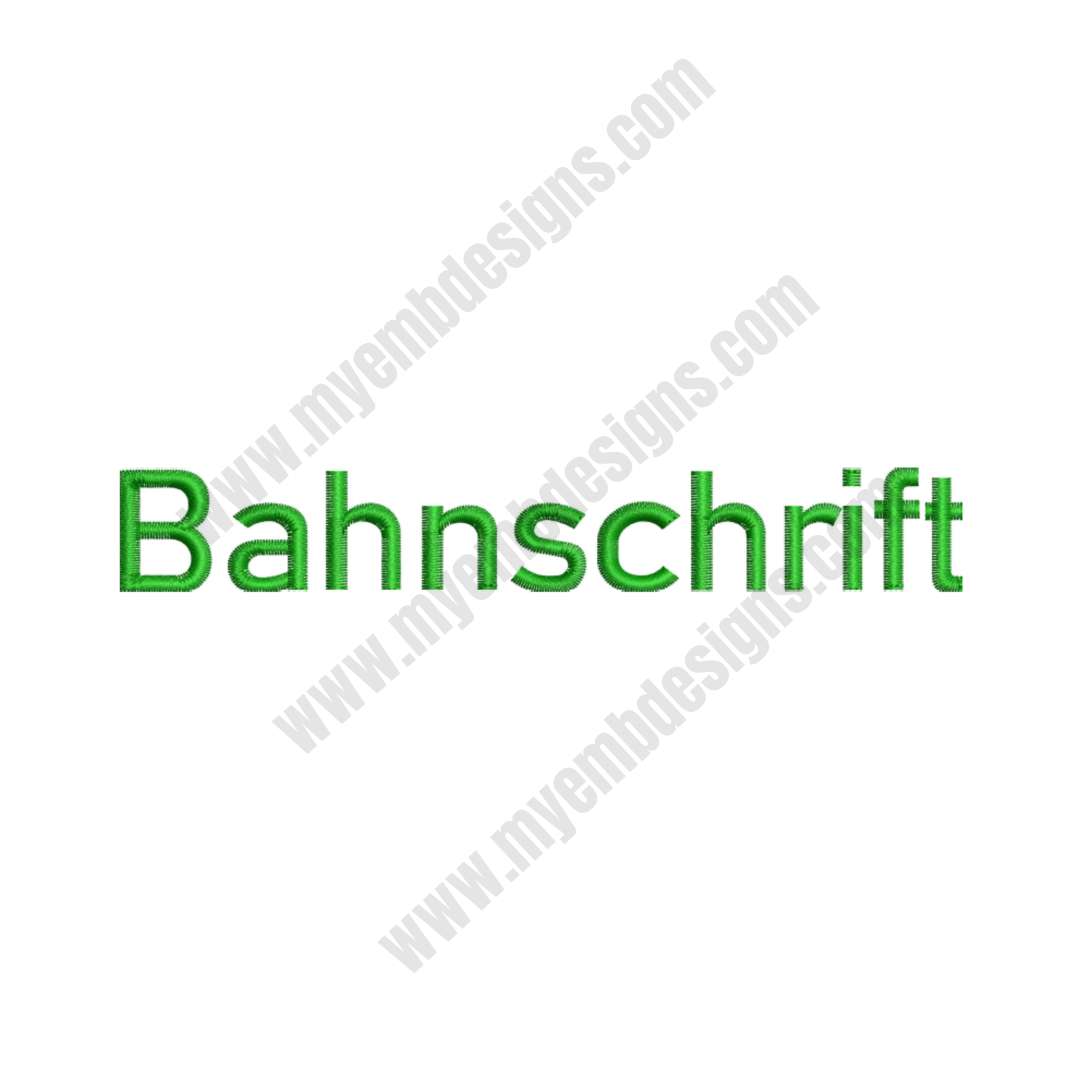 Bahnscrift Font Embroidery Design — machine embroidery design
