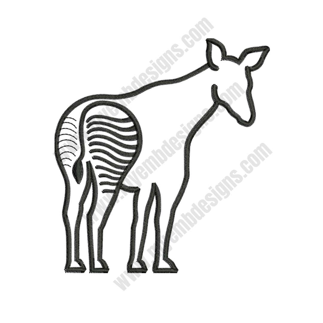 Outlined Horse Embroidery Design (2 sizes) — machine embroidery design