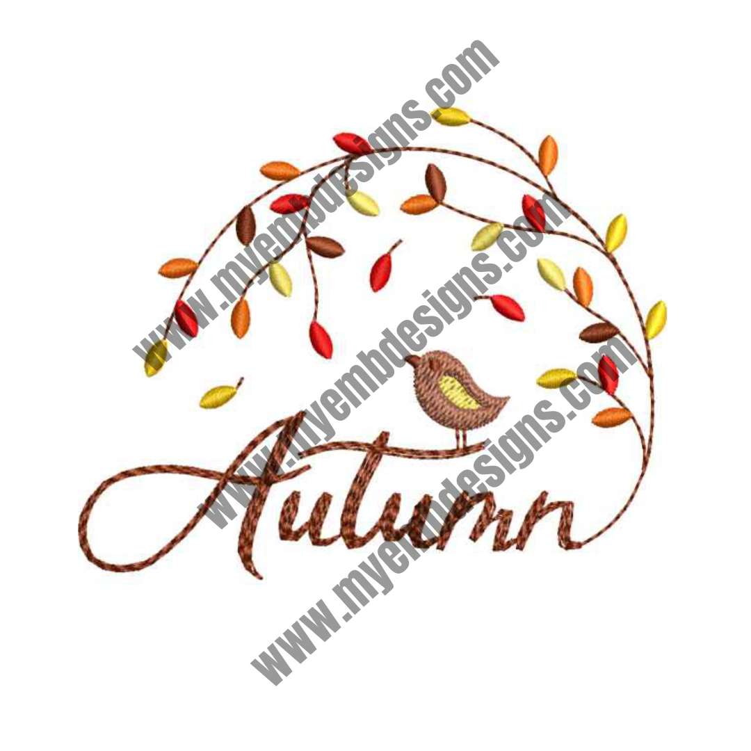 Autumn Embroidery Design (2 sizes) — machine embroidery design