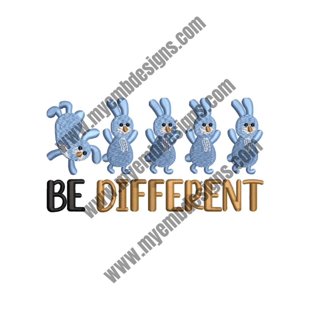Be Different Embroidery Design (2 sizes) — machine embroidery design