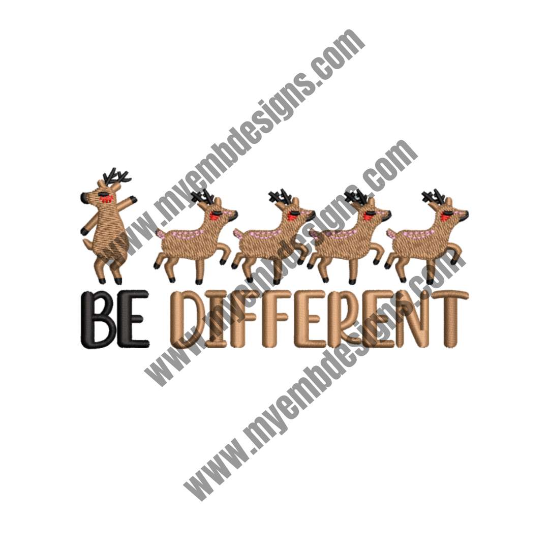 Be Different Embroidery Design (2 sizes) — machine embroidery design