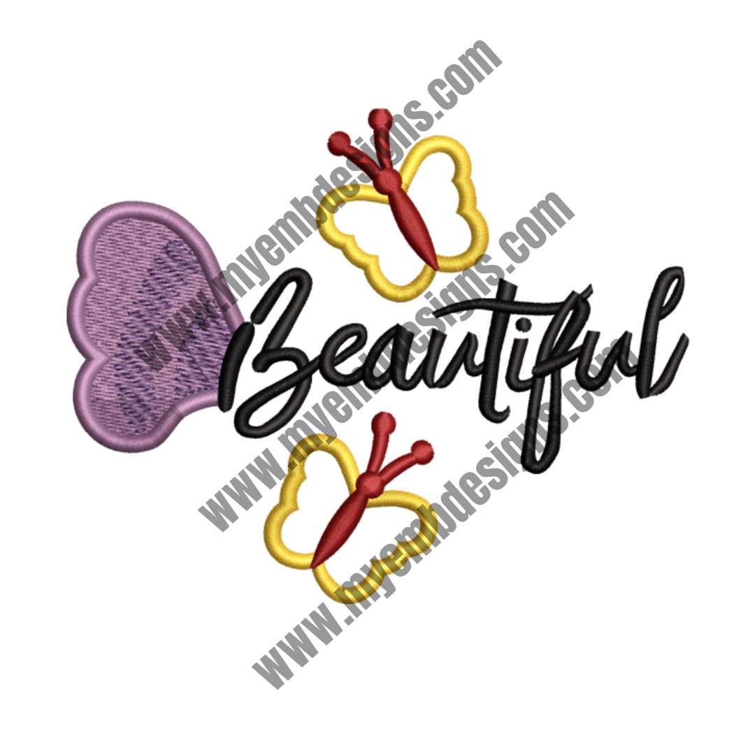 Beautiful Butterfly Embroidery Design (2 sizes) — machine embroidery design