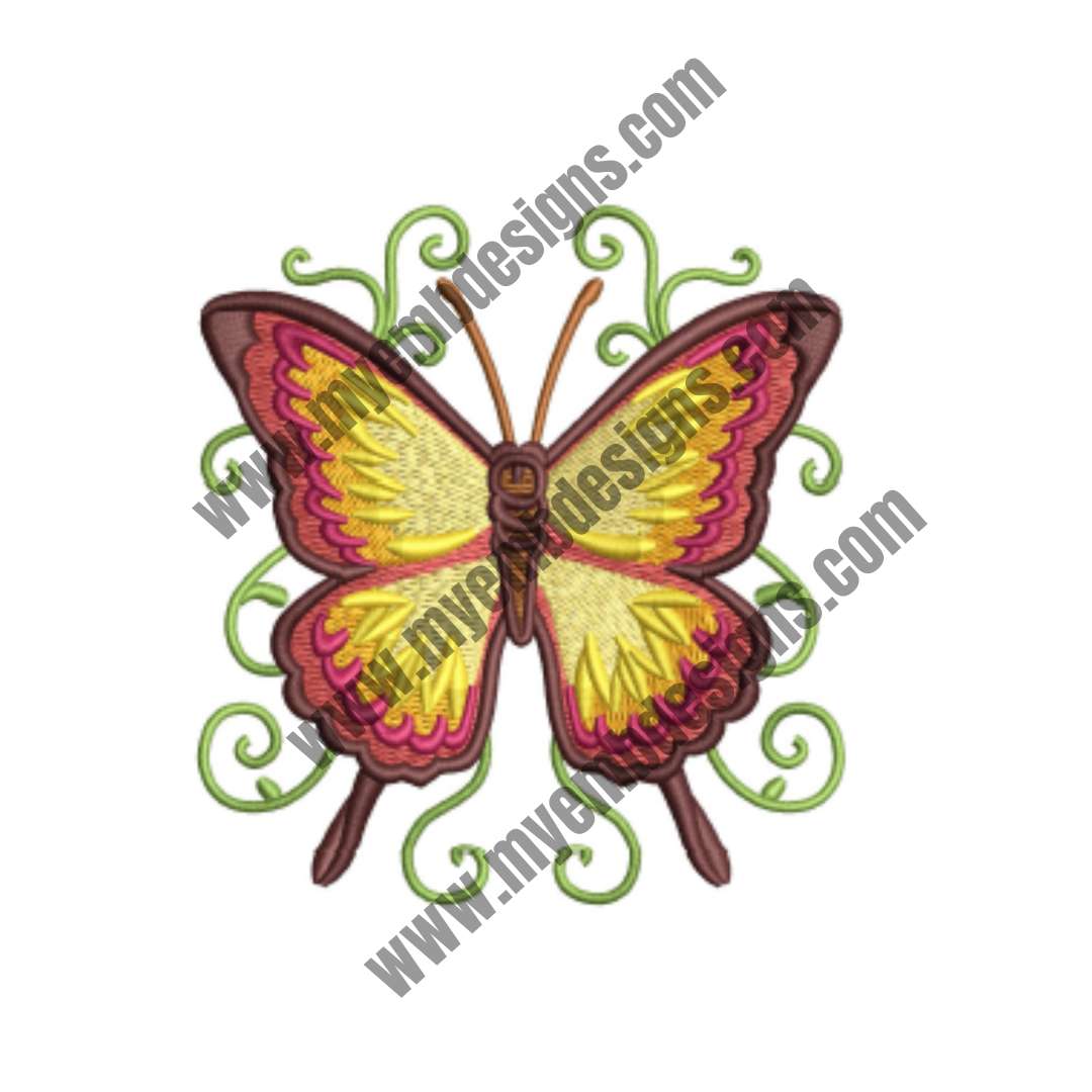 Beautiful Butterfly Embroidery Design (2 sizes) — machine embroidery design