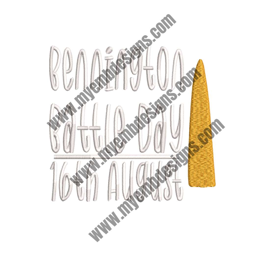 Bennington Battle Day Embroidery Design (2 sizes) — machine embroidery design