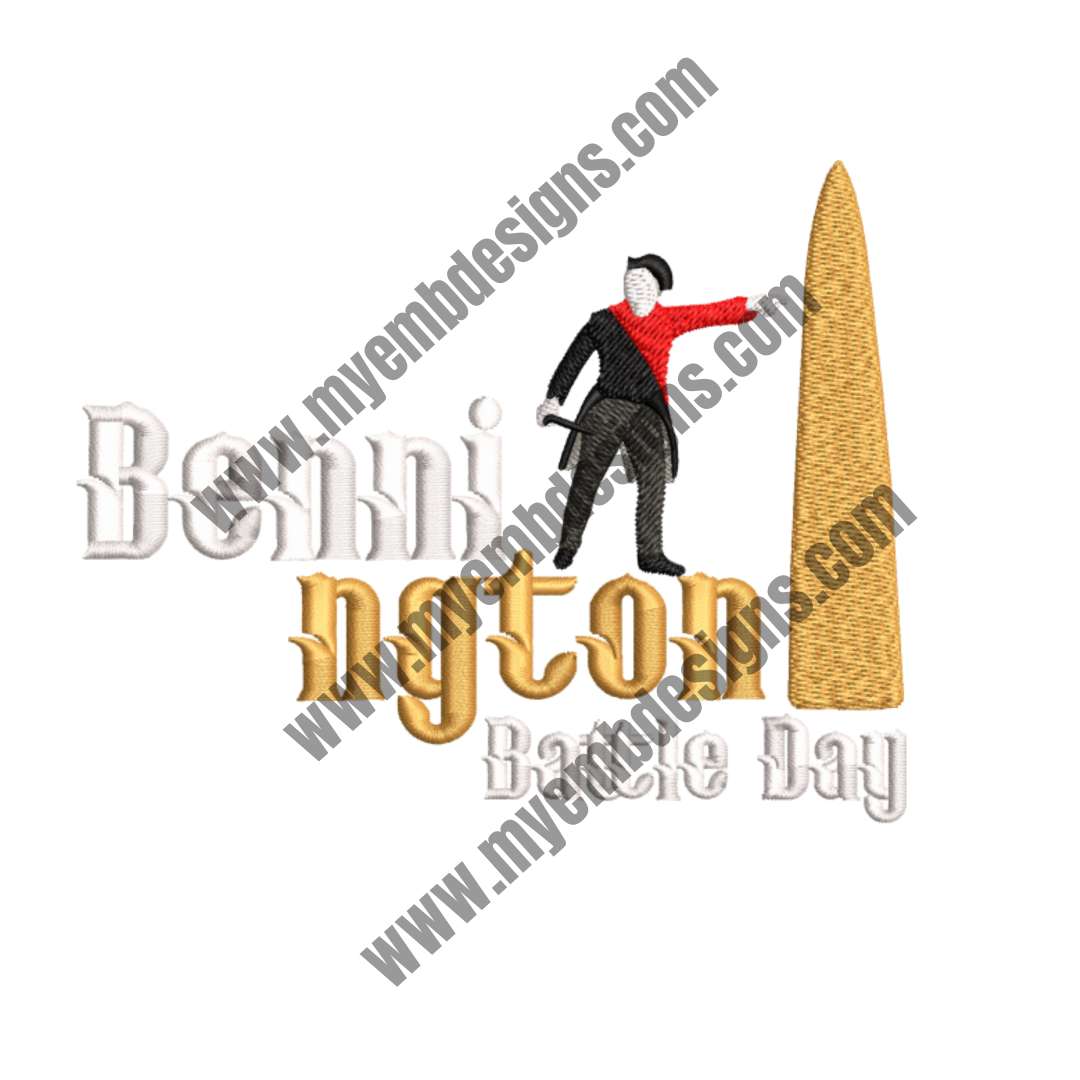 Bennington Battle Day Embroidery Design (2 sizes) — machine embroidery design