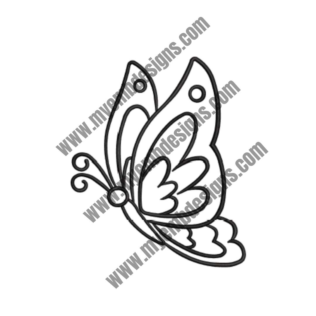 Black Butterfly Embroidery Design (2 sizes) — machine embroidery design