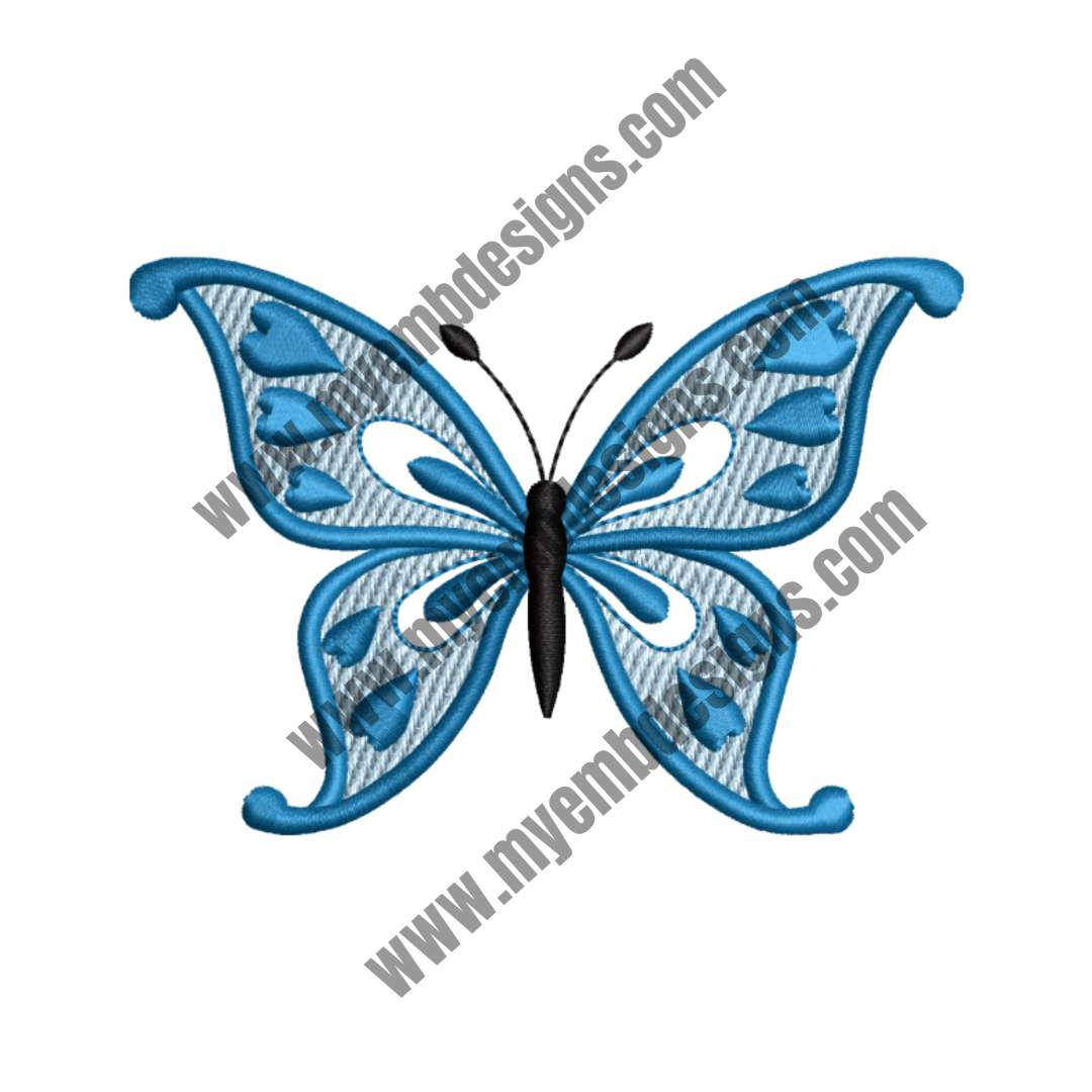 Blue Morpho Butterfly Embroidery Design (2 sizes) — machine embroidery design