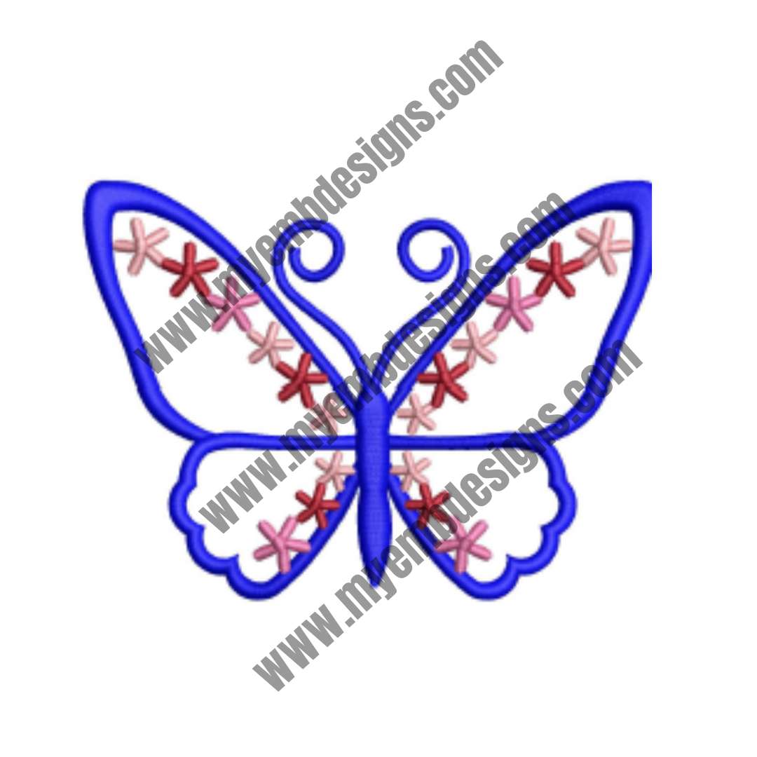 Blue Morpho Butterfly (2 sizes) — machine embroidery design