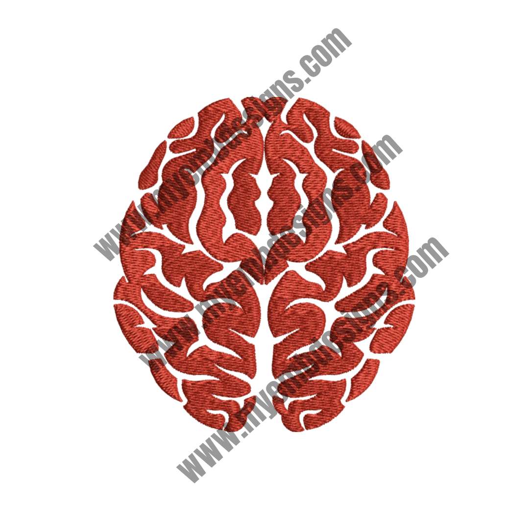 Brain Embroidery Design (2 sizes) — machine embroidery design
