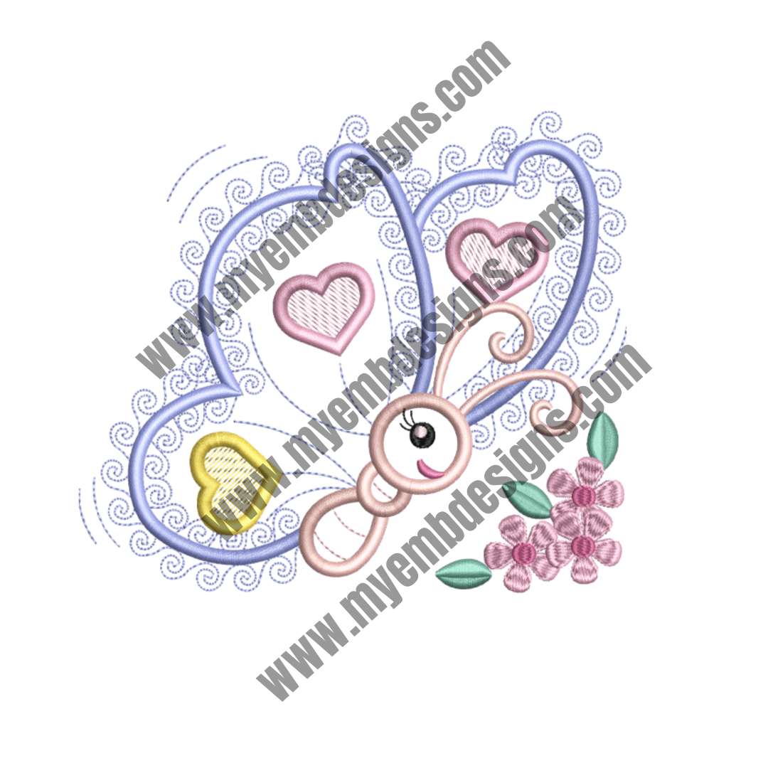 Butterfly Embroidery Design (2 sizes) — machine embroidery design