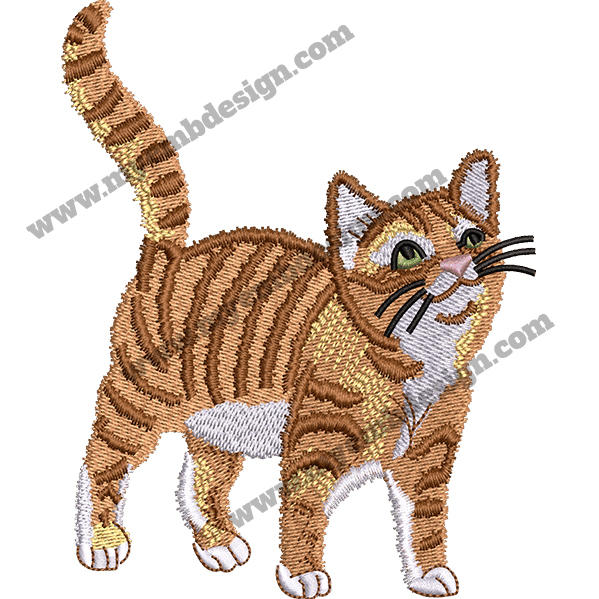 Brown Cat Embroidery Design (2 sizes) — machine embroidery design