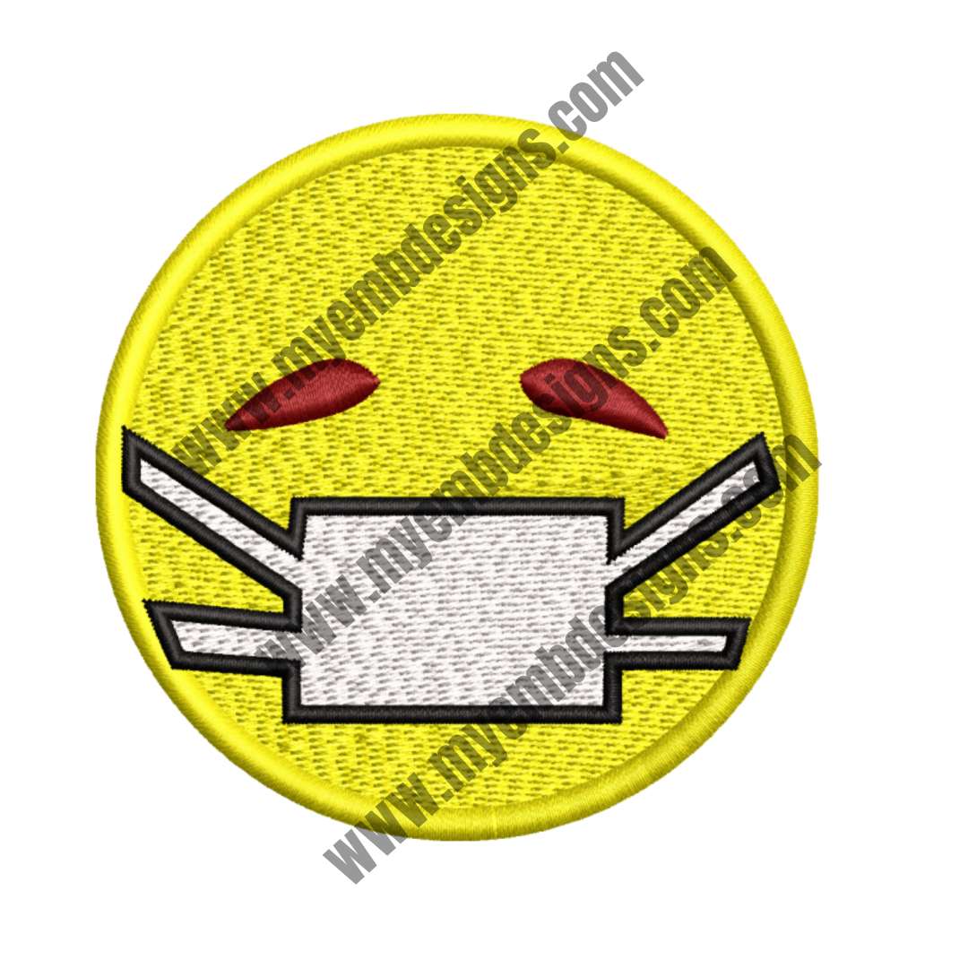 Emoji With Mask Embroidery Design (2 sizes) — machine embroidery design
