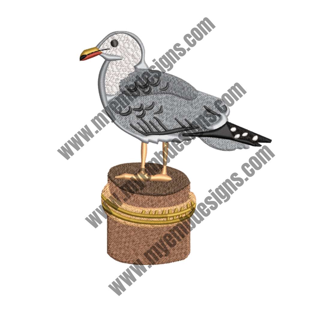 European herring gull Embroidery Design (2 sizes) — machine embroidery design
