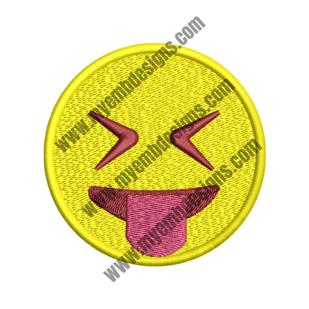 Face with Tongue Out Emoji (2 sizes) — machine embroidery design