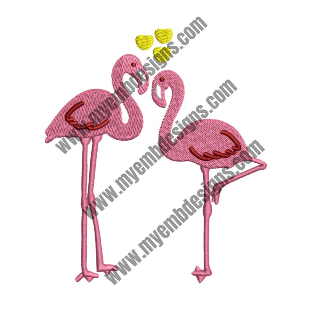 Flamingo Embroidery Design (2 sizes) — machine embroidery design