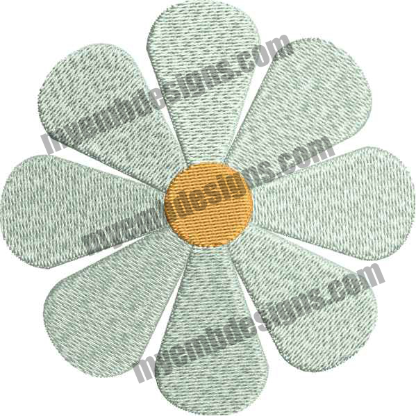 White Flower Embroidery Design ( 2 sizes) — machine embroidery design